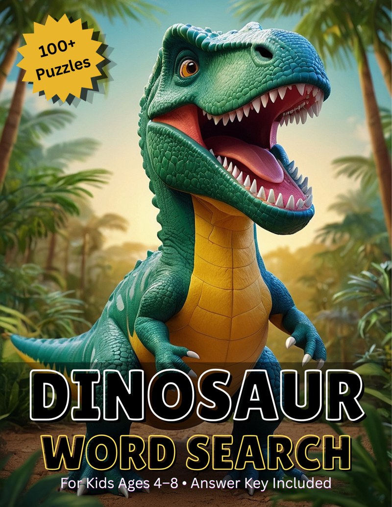 Cover of Dinosaur Word Search for Kids