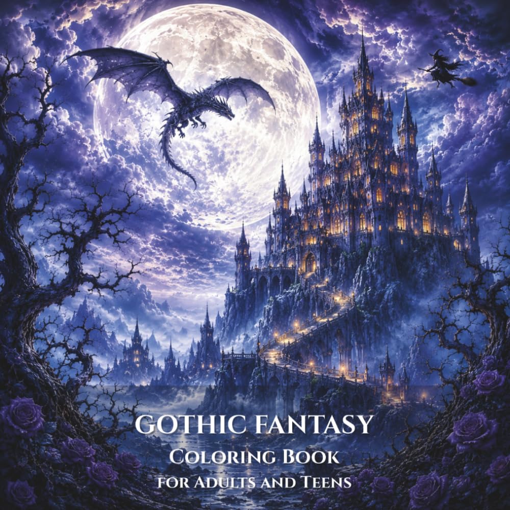 Cover of Gothic Fantasy Coloring Book for Adults and Teens
