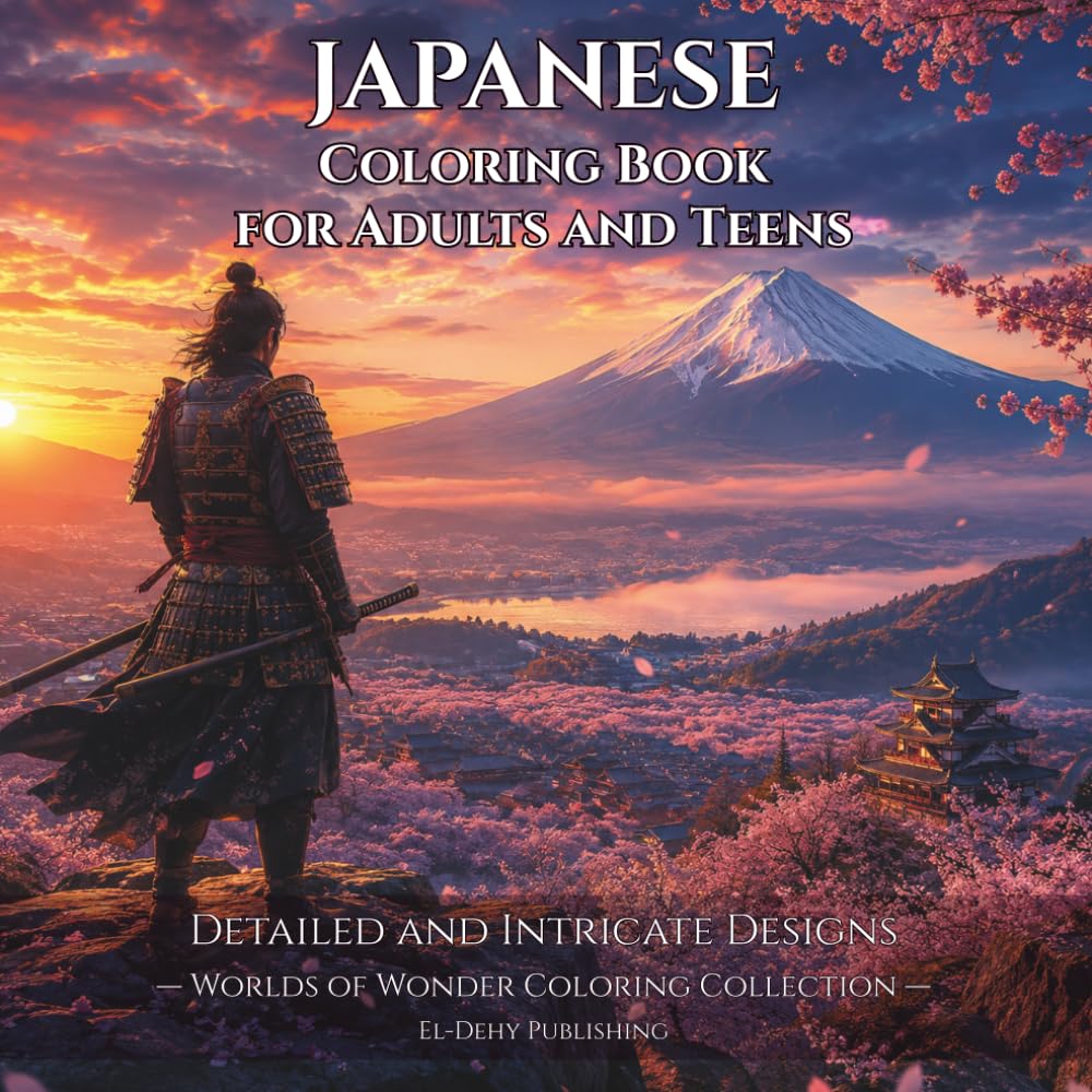 Cover of Japanese Coloring Book for Adults and Teens