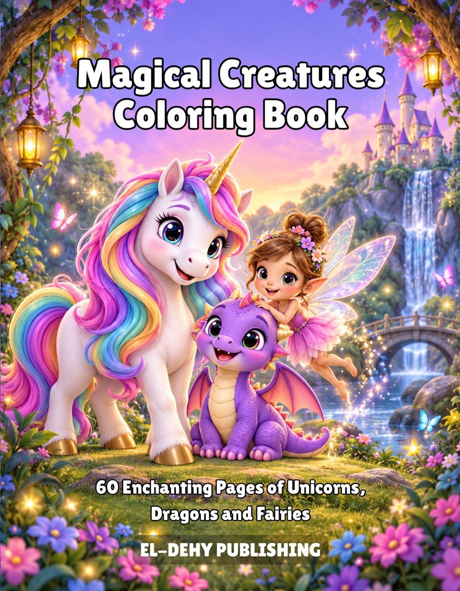 Cover of Magical Creatures Coloring Book for Kids